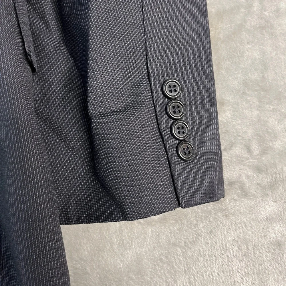 Jos A Bank Signature Collection Blazer Mens 40S Gray Pinstripe Wool Silk Jacket